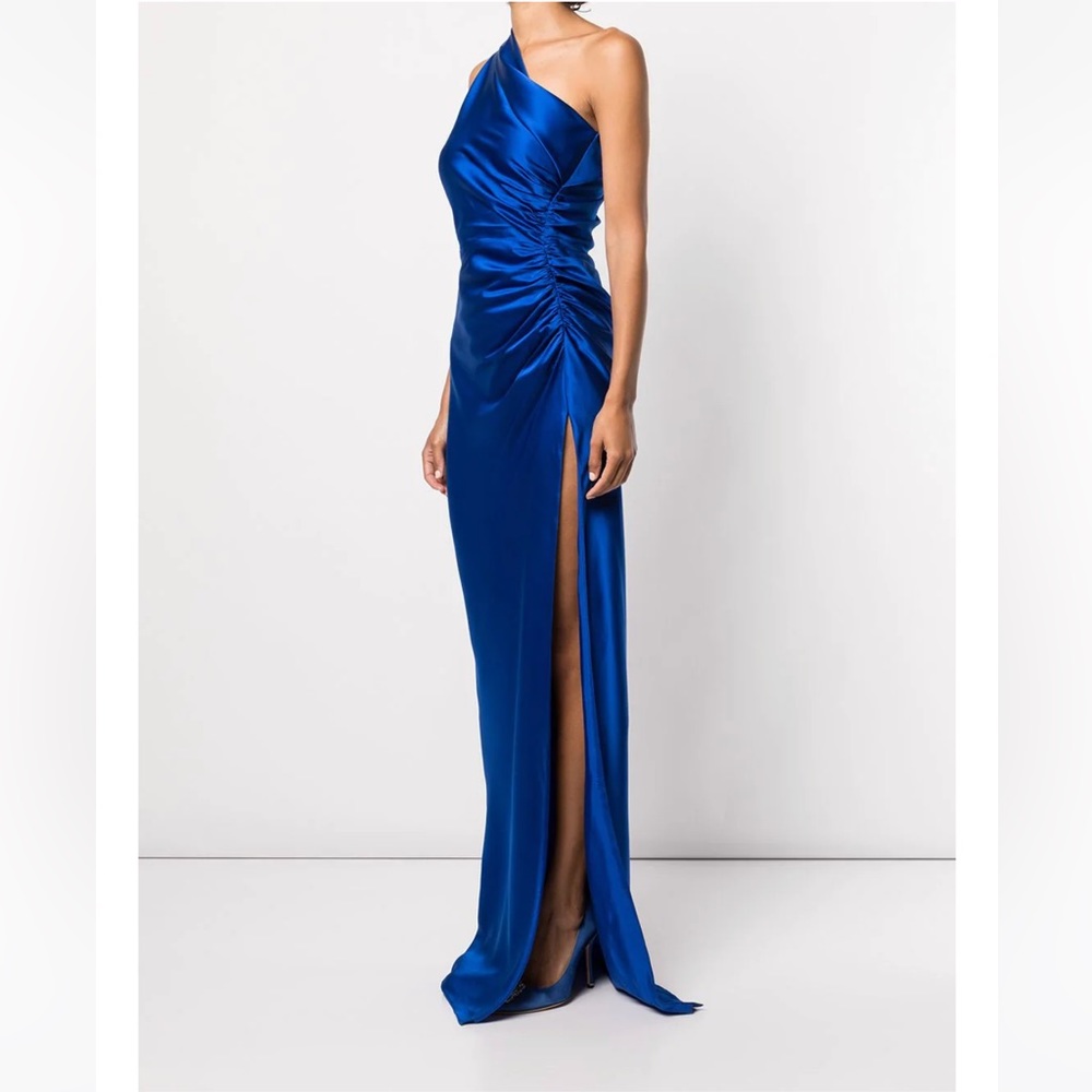 Michelle Mason One Shoulder Silk Gown